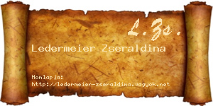 Ledermeier Zseraldina névjegykártya